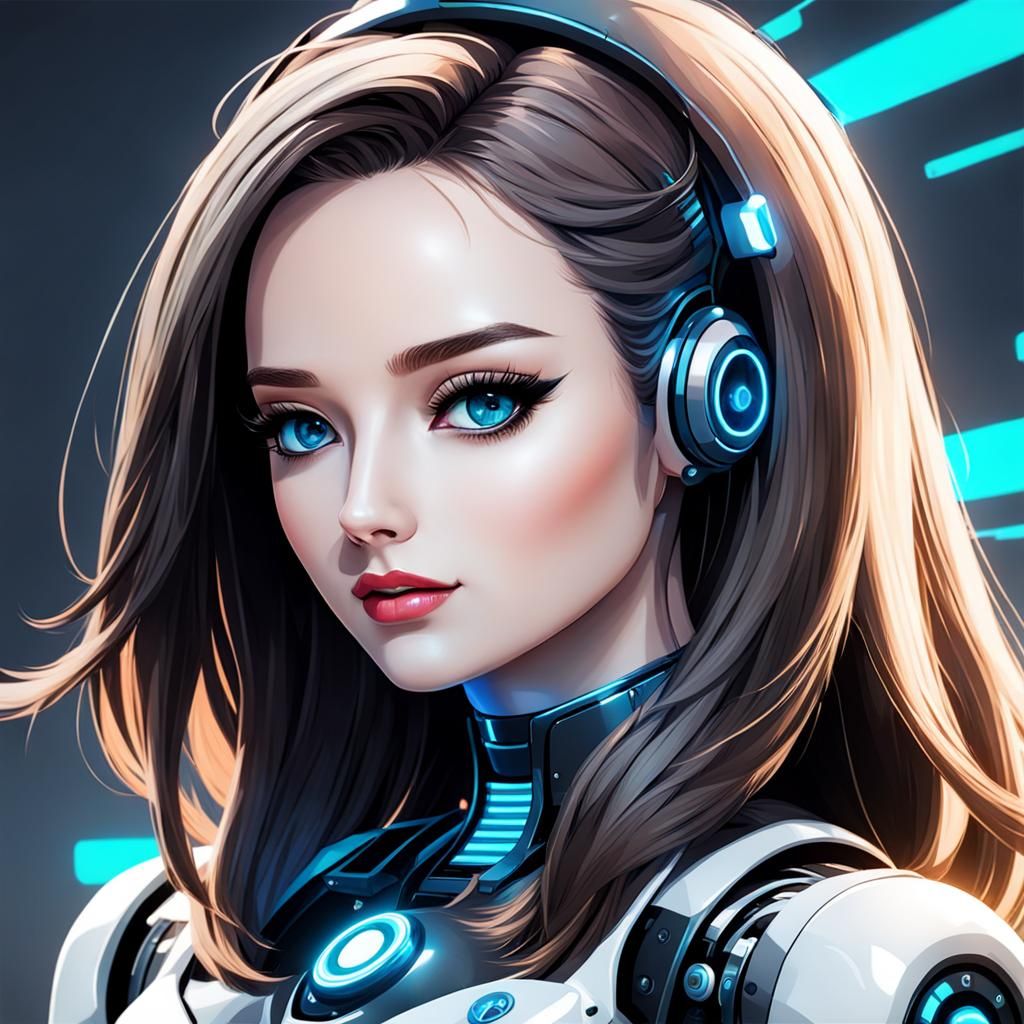 Attractive Android Girl Chatbot Concept Art