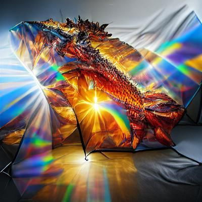 Colossal Dragon in Sunshine Rays: Hyperrealistic 8k