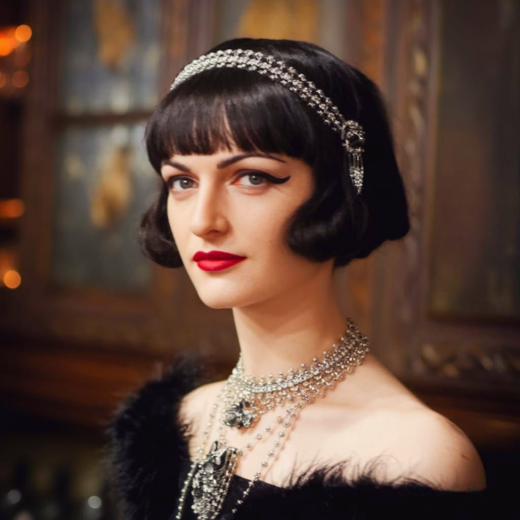 Elegant 1920s Lady Author in Speakeasy Portrait