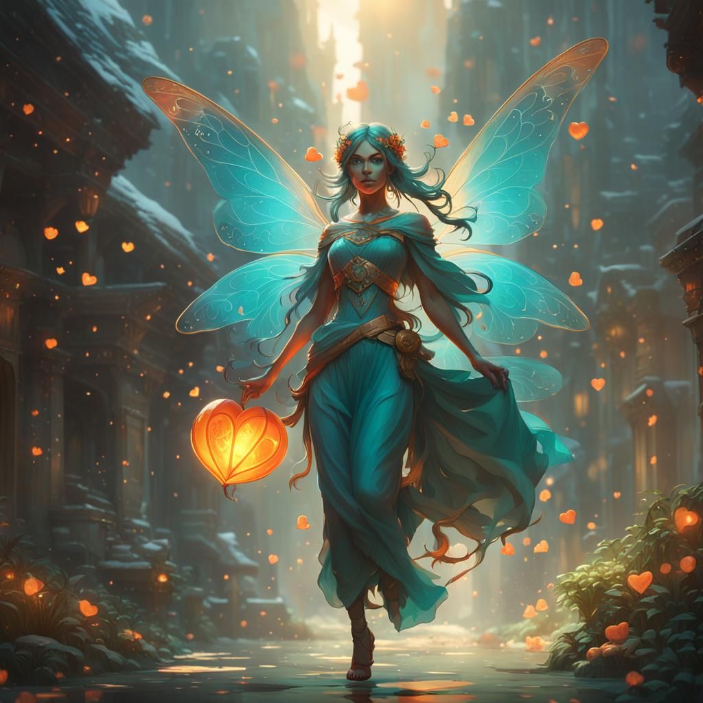 Fairy with Heart: Hyperdetailed Concept Art