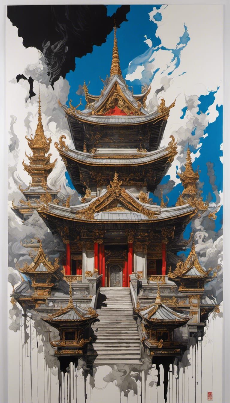 Floating Temple of Shangri-La in the Clouds