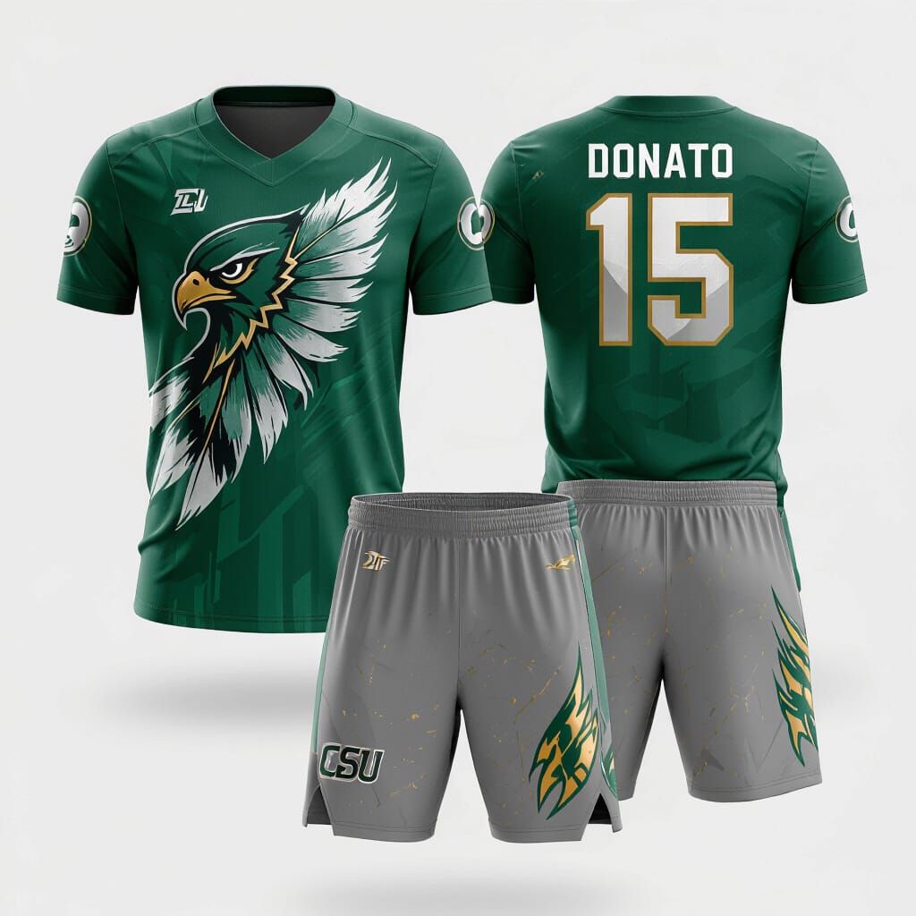 Green and Gray Hawks Sports Jersey Design