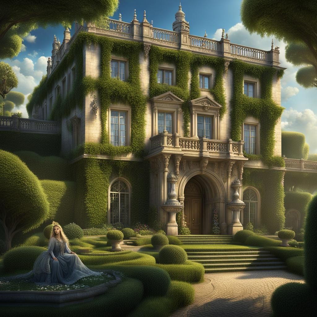 Fantasy Manor House with Gardens
