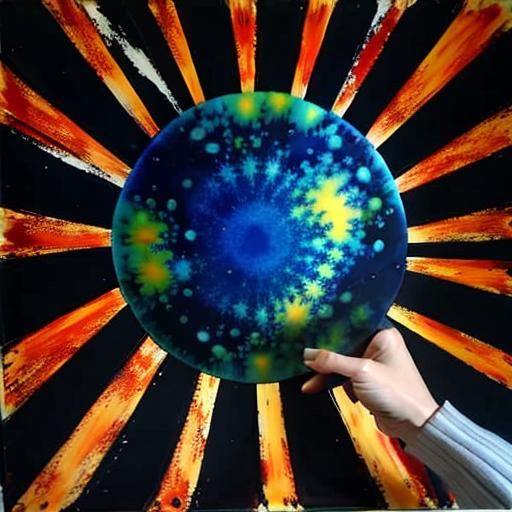 Abstract Fractal Encaustic Painting