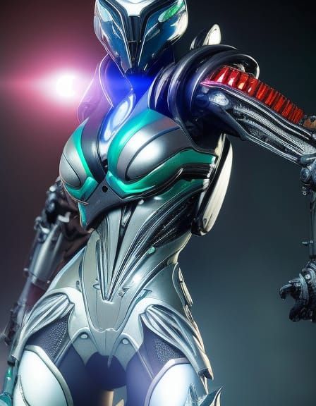 Chrome Cybernetic Alien Warframe Concept Art