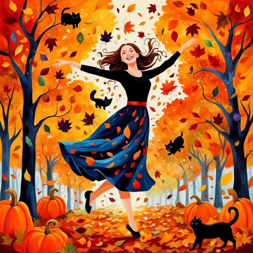 The Magic of Falling Leaves (and Felines)