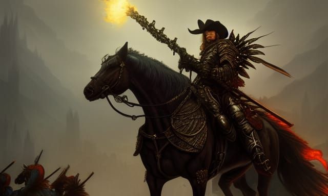 Mounted WitchHunter in Grimdark Style