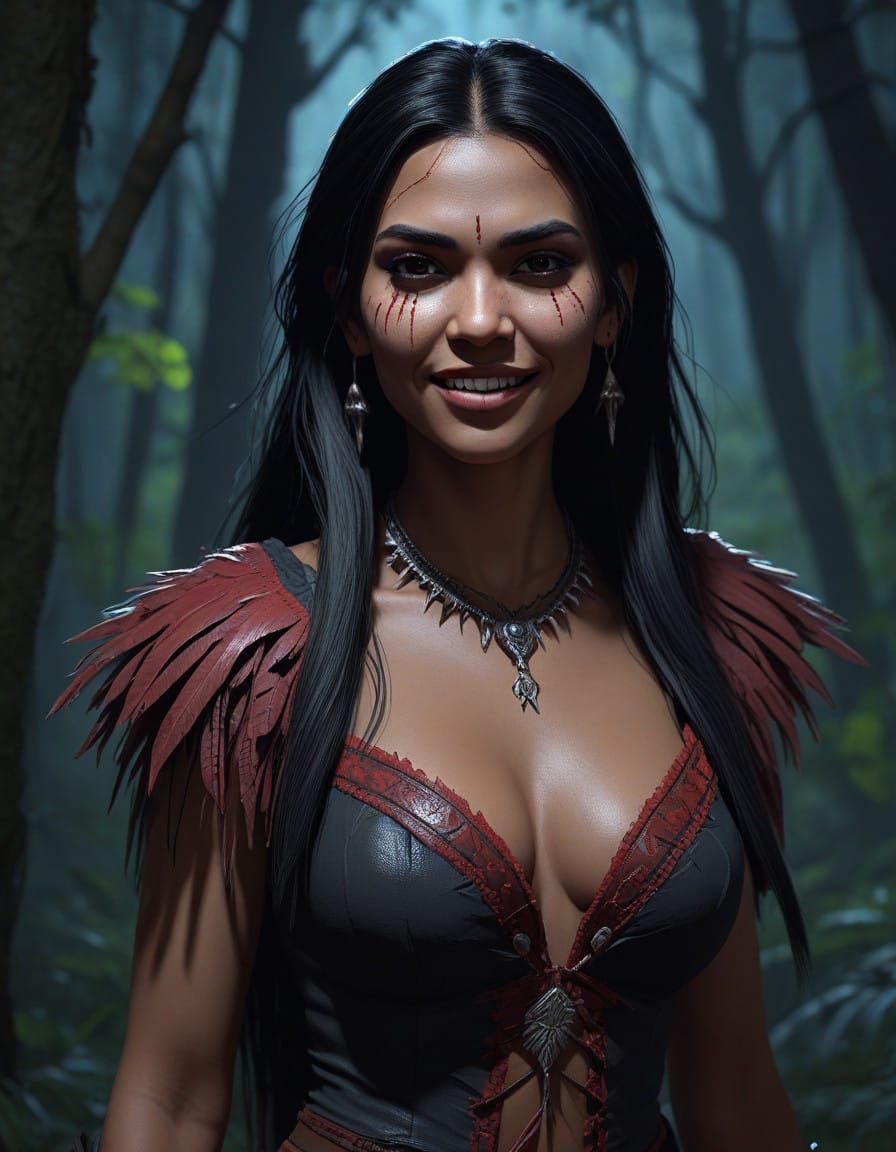 Native American Vampire Emerges from Dark Enchanted Forest