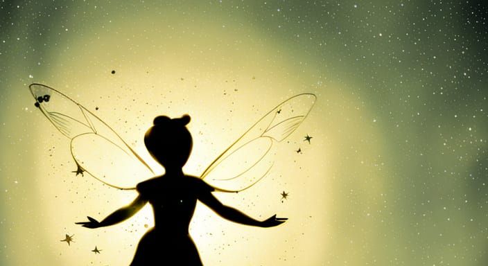 Peter Pan and Tinkerbell Over London