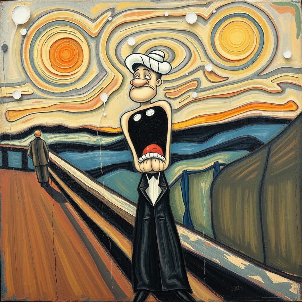Popeye Meets The Scream in Surrealistic Masterpiece