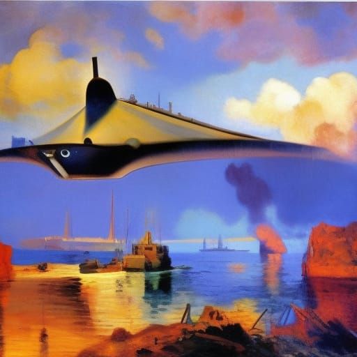 Ancient Greek Submarine: Underwater Heroics in Expressionist...