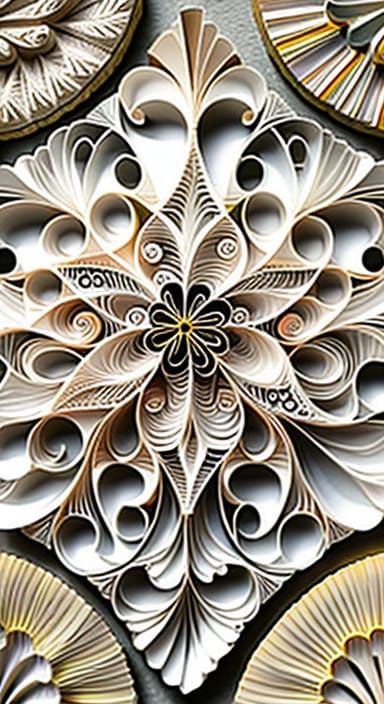 Fractal Sand Dollar Quilling Harlequin Art