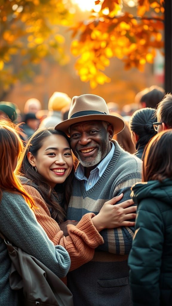 Heartwarming Moment of Unity in a Diverse City Park