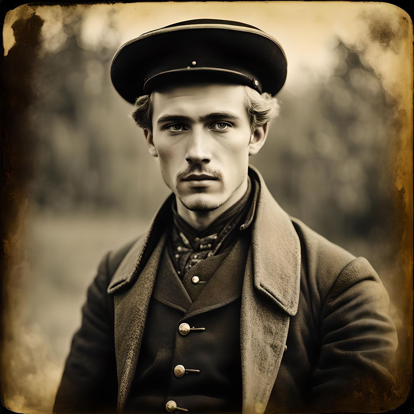 Vintage Russian Man: Constructivist Daguerreotype