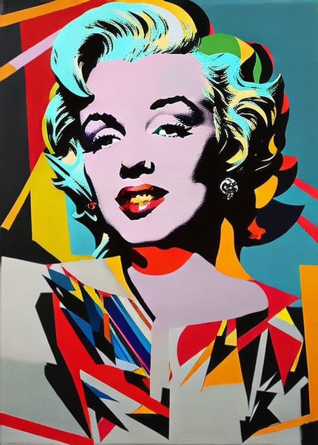 Marilyn Monroe Portrait in Pop Art Style