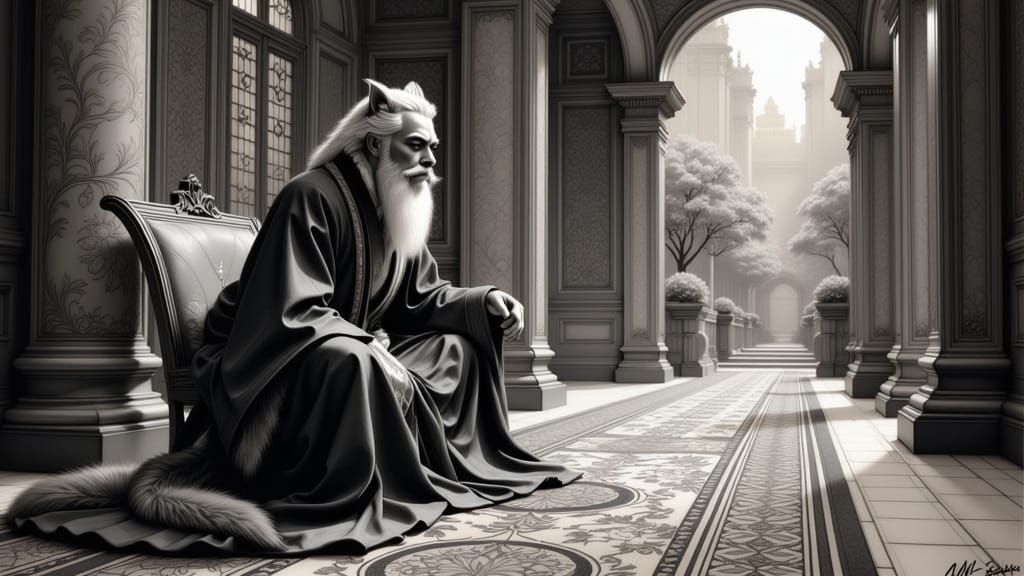 Mystical Cats Amidst the Mountain King's Halls