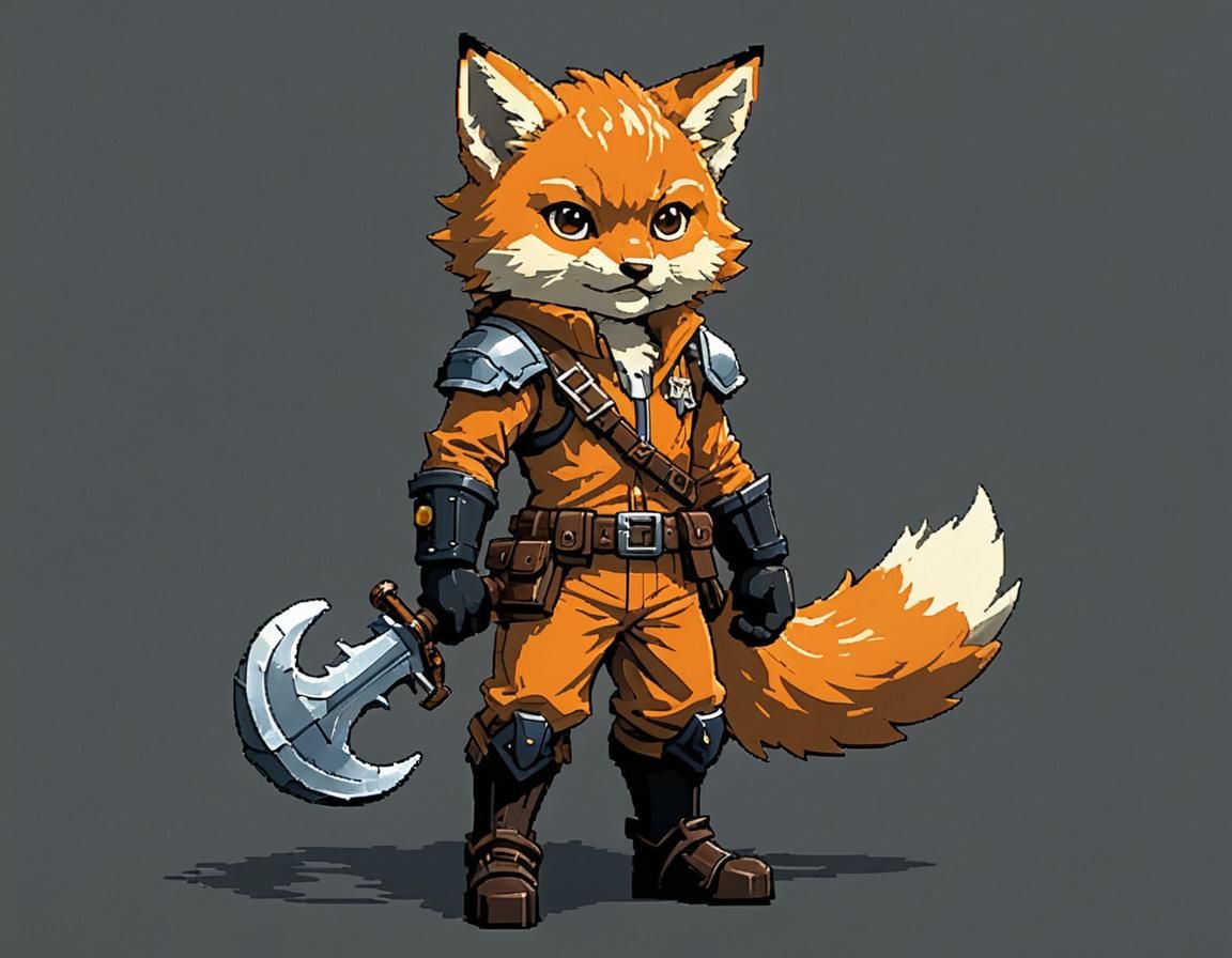 Pixel Art Fox in Retro Style