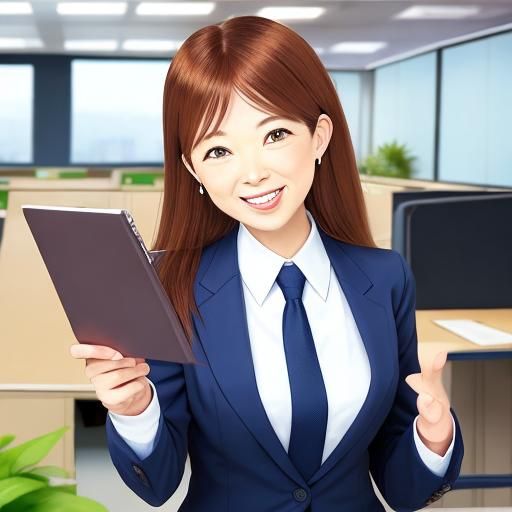 Energetic Office Lady at Work