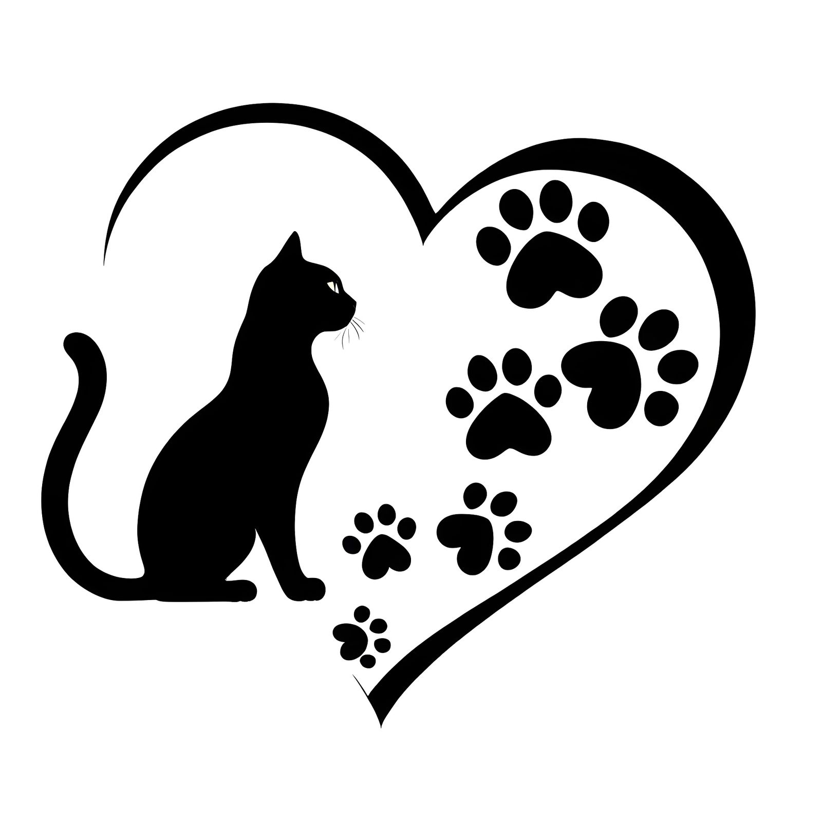 Line art of an Infinity symbol with a cat on one side and a ...