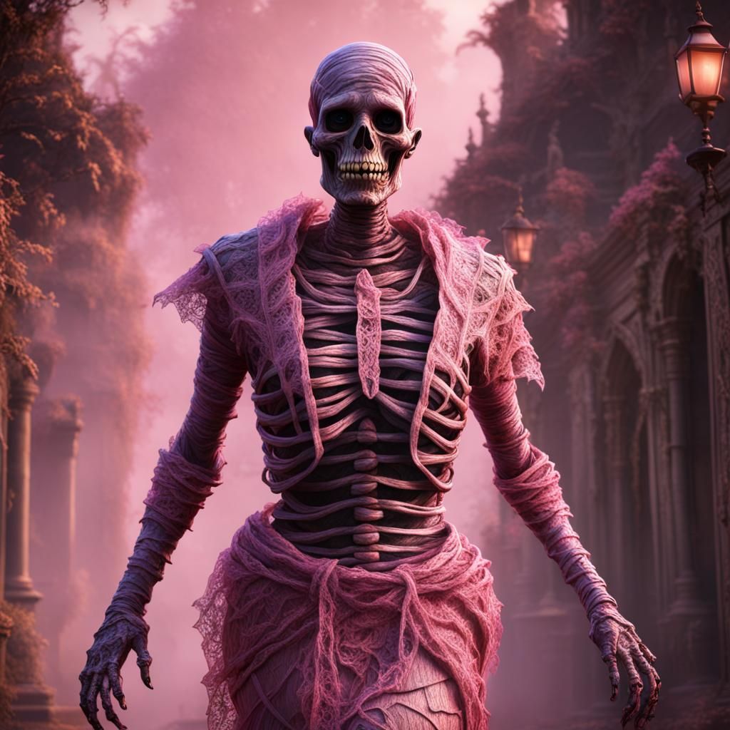 Pink Lace Mummy: Halloween Concept Art