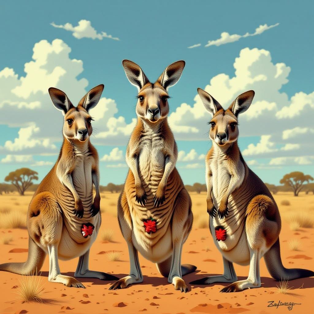 Angry Australian Outback Rebels in Gritty Digital Art