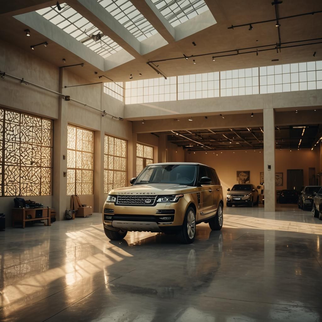 Land Rover in Dubai Garage with Arabesque Details