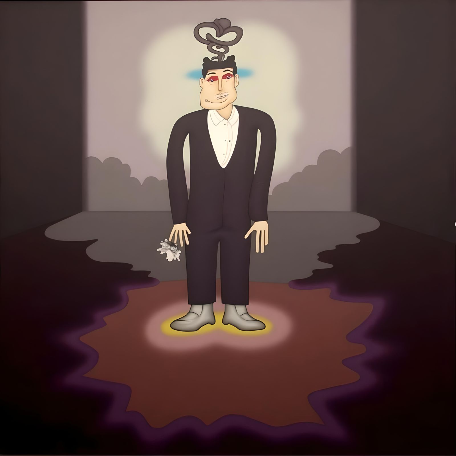 Ethereal Fantasy: Confused Man in Romantic Impressionism Sty...