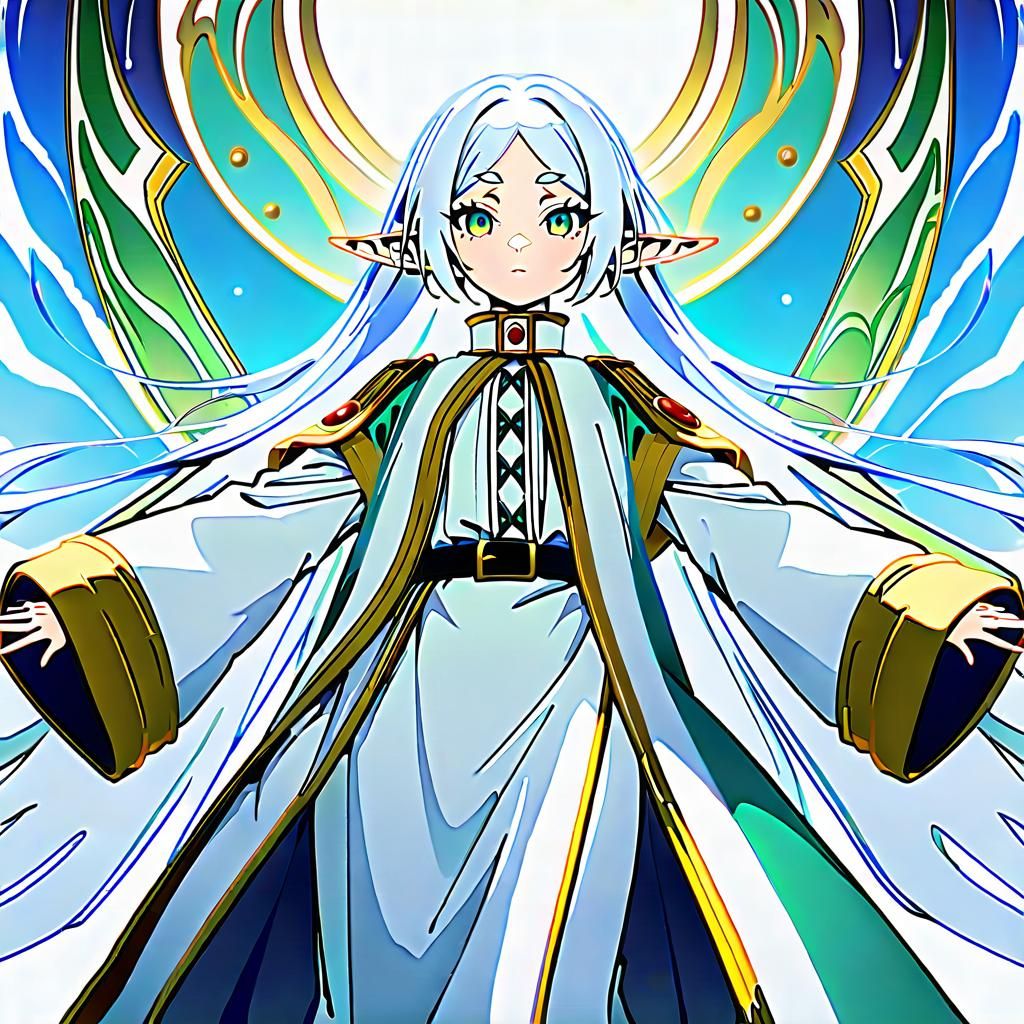 Epic Image of a Regal Elf Mage in Anime Style