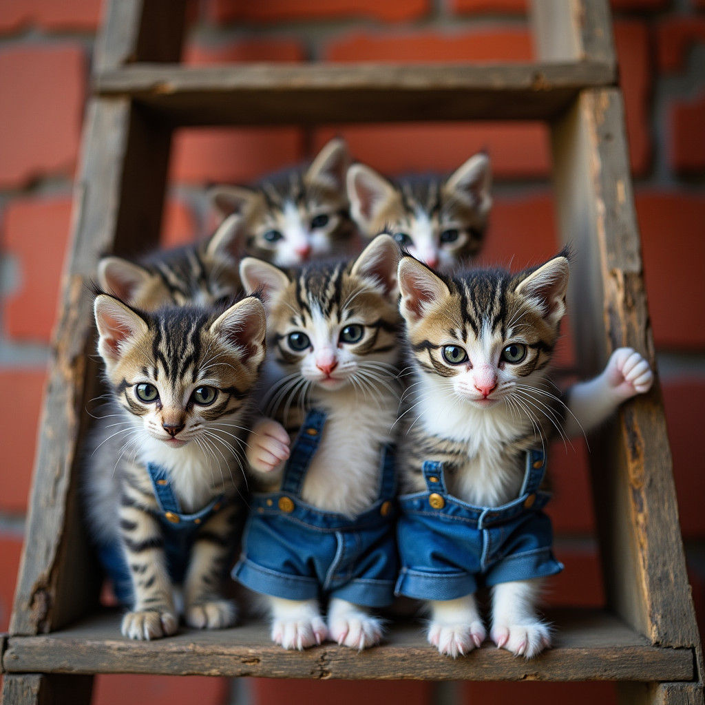 Kittens Building a Brick Wall: A Portrait in Studio Lighting