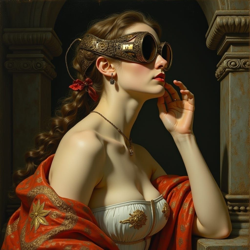 Cyberpunk Venus of Urbino Fusion