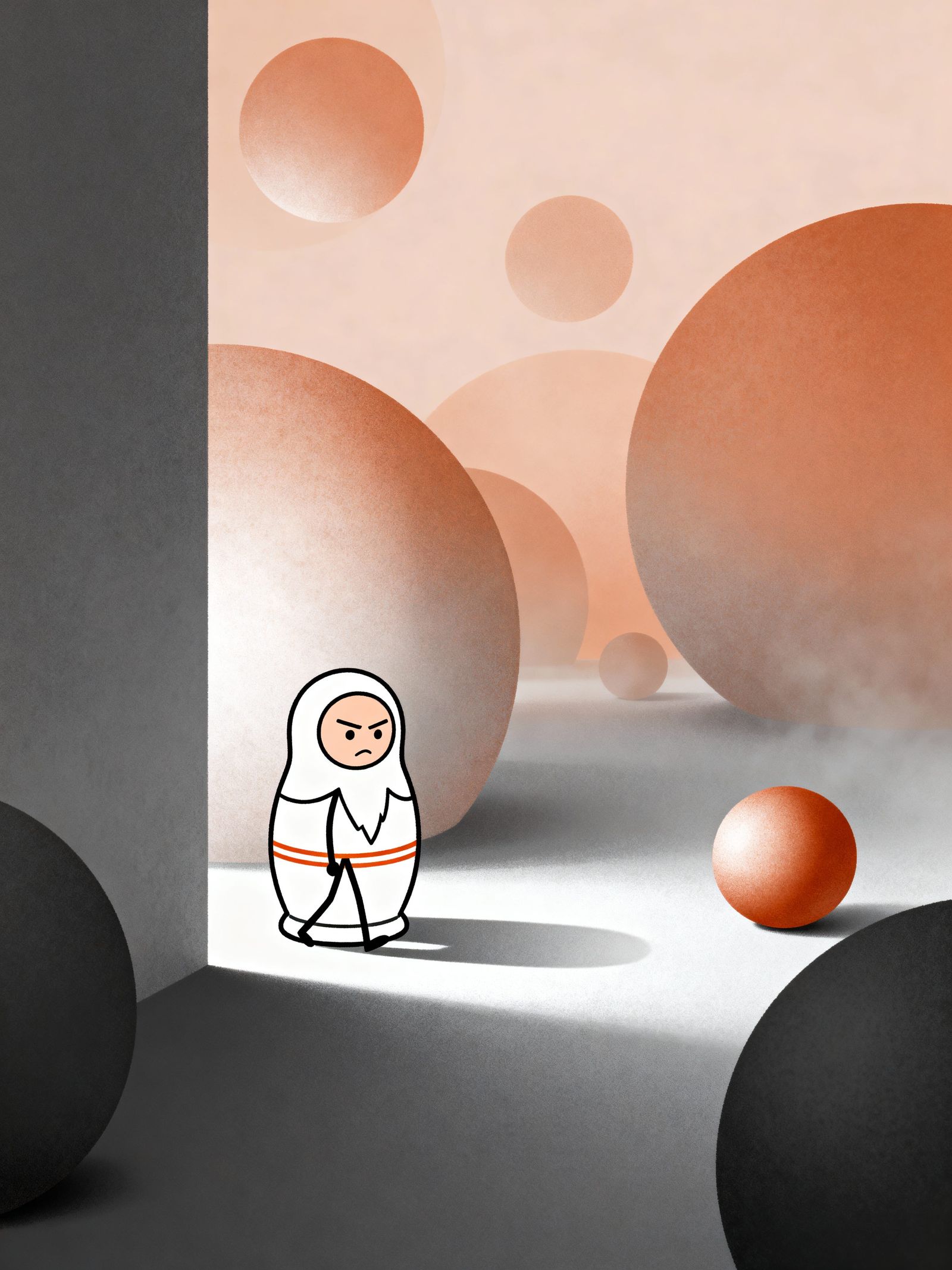 Rasputin Grumpy Stick-Figure Guy Matryoshka Skulks in Empty ...