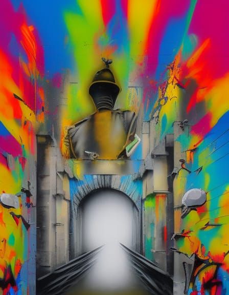 Heaven's Entrance: Banksy-esque Graffiti Art