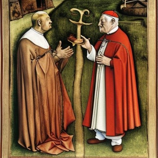 Surreal Cardinal with Honey and Mushrooms