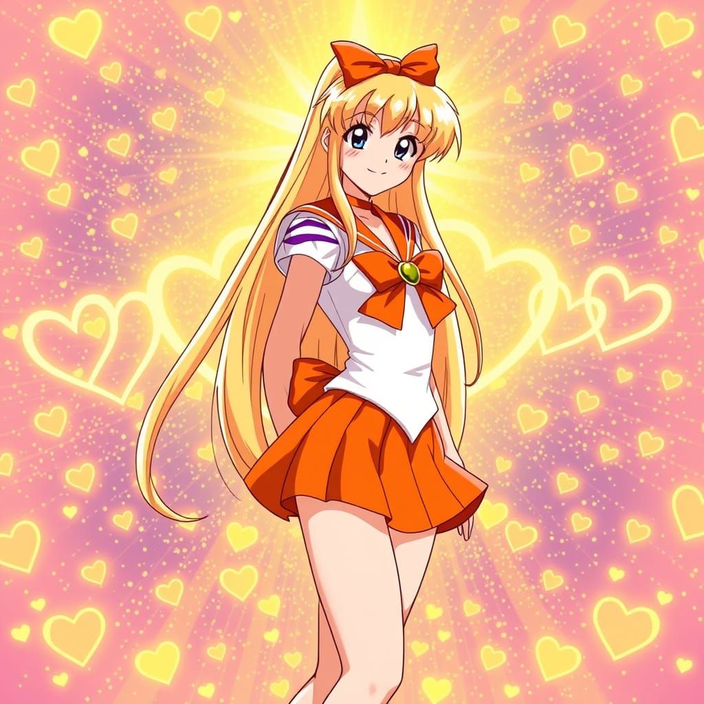 Elegant Sailor Venus in Vibrant 90s Anime Style