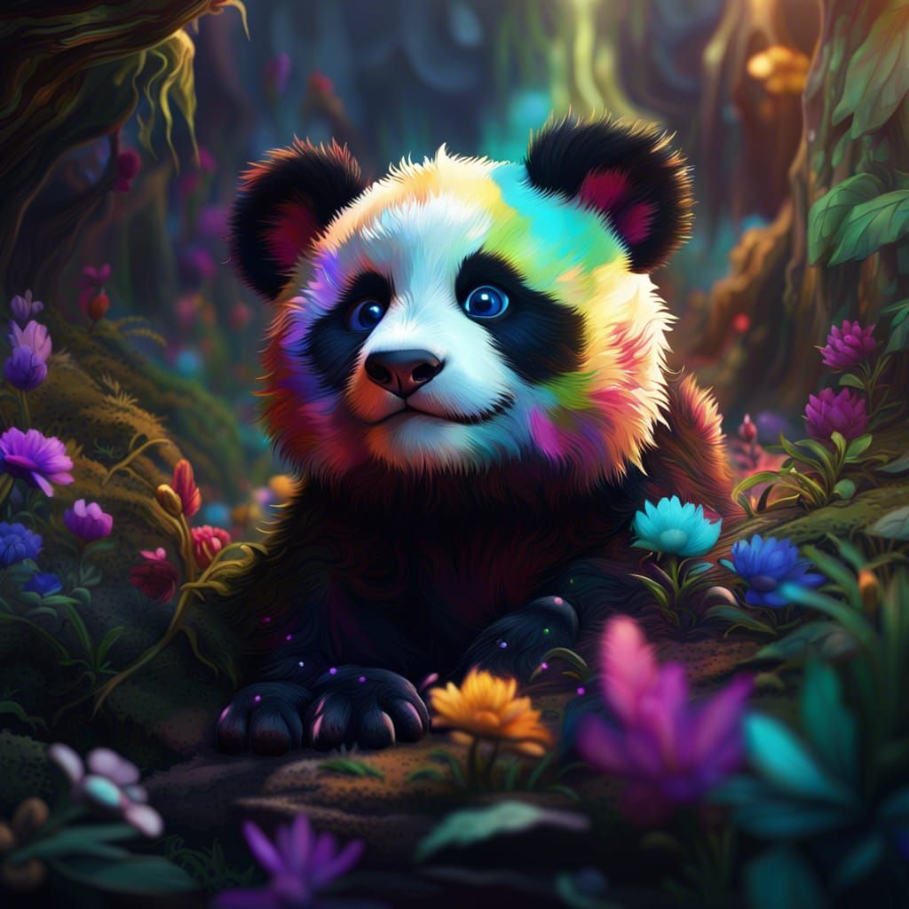 multi color panda