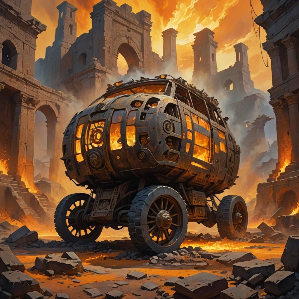 Infernal Vehicle in Archaelogical Ruins, Concept Art