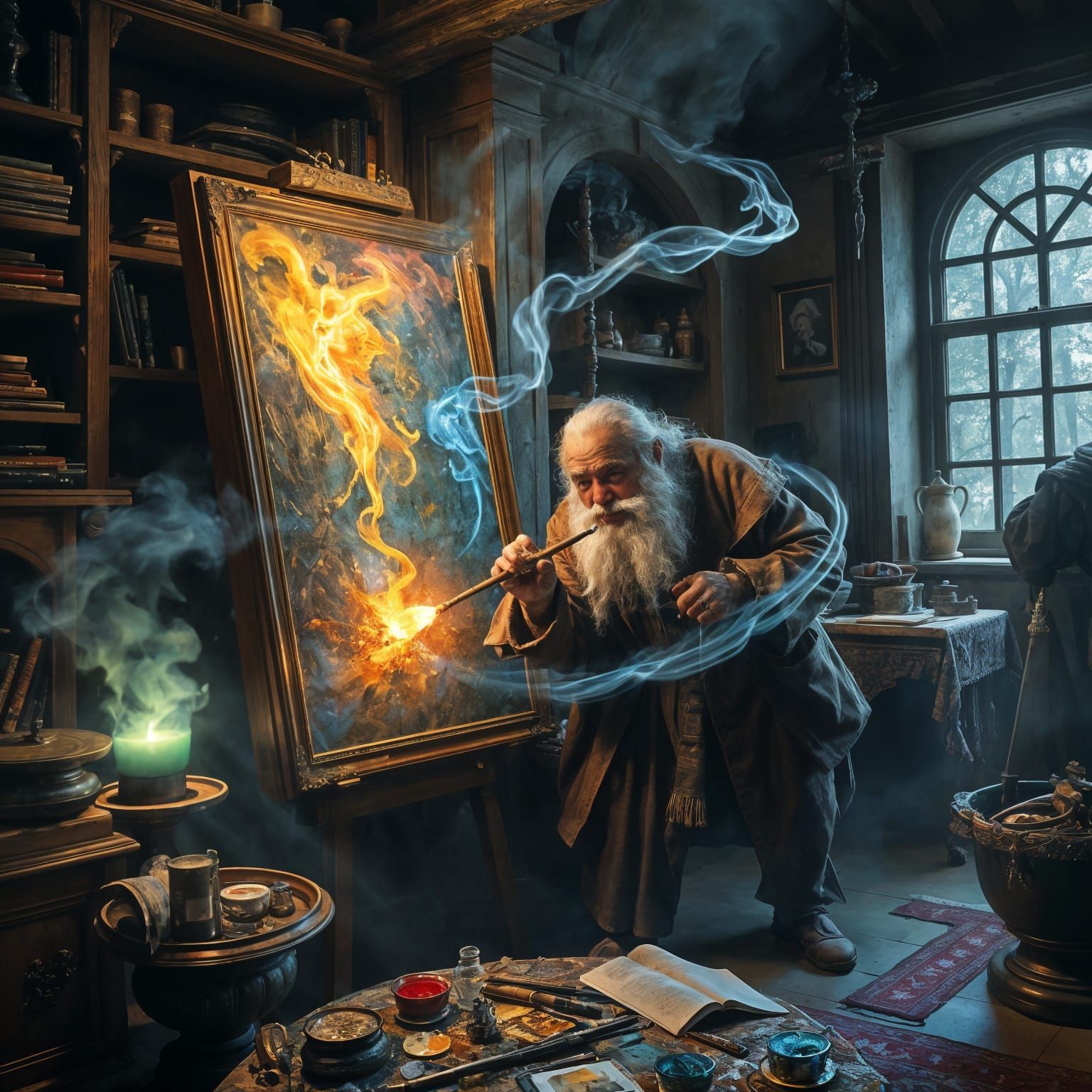 Magical Painter Creates Fantasy World from Thin Air