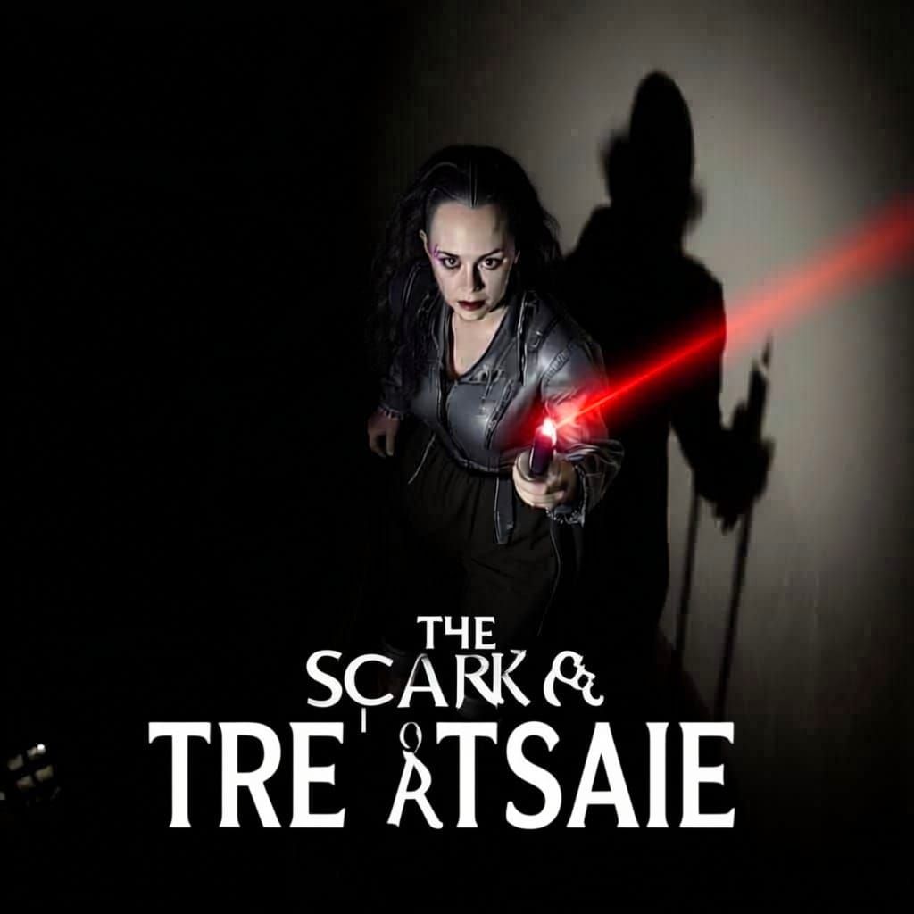 Frightened Woman Descending Spiral Staircase