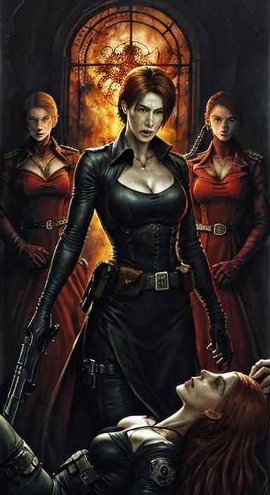 Resident Evil Action Scene in Romantic Style