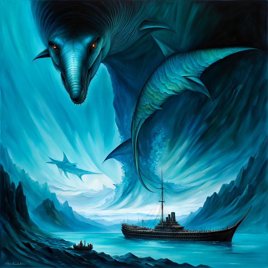 Titanic Turquoise Leviathan Emerges from Frozen Sea