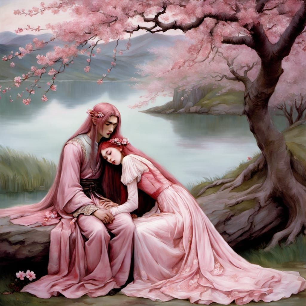 Pre-Raphaelite Vampire Cries Over Sleeping Prince