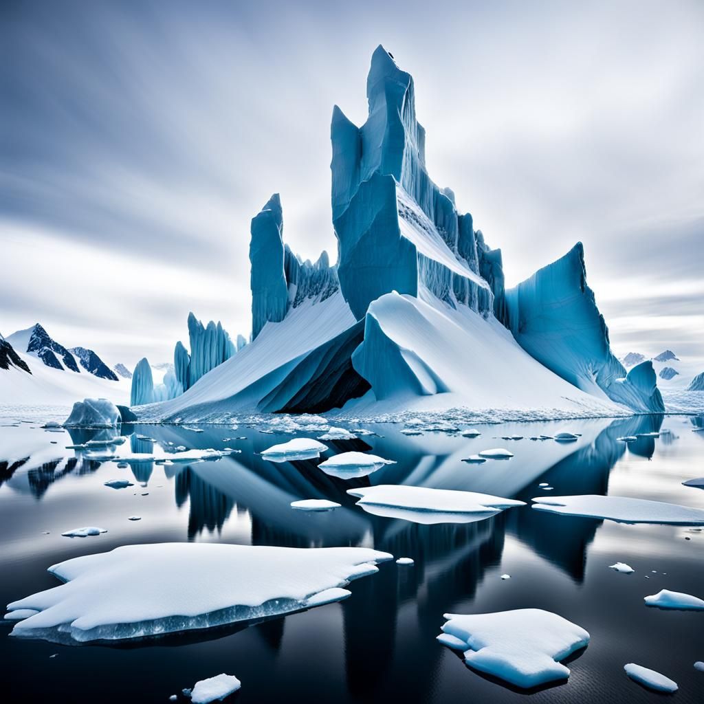 Antarctic Ice Island Guarded by Ice Monsters