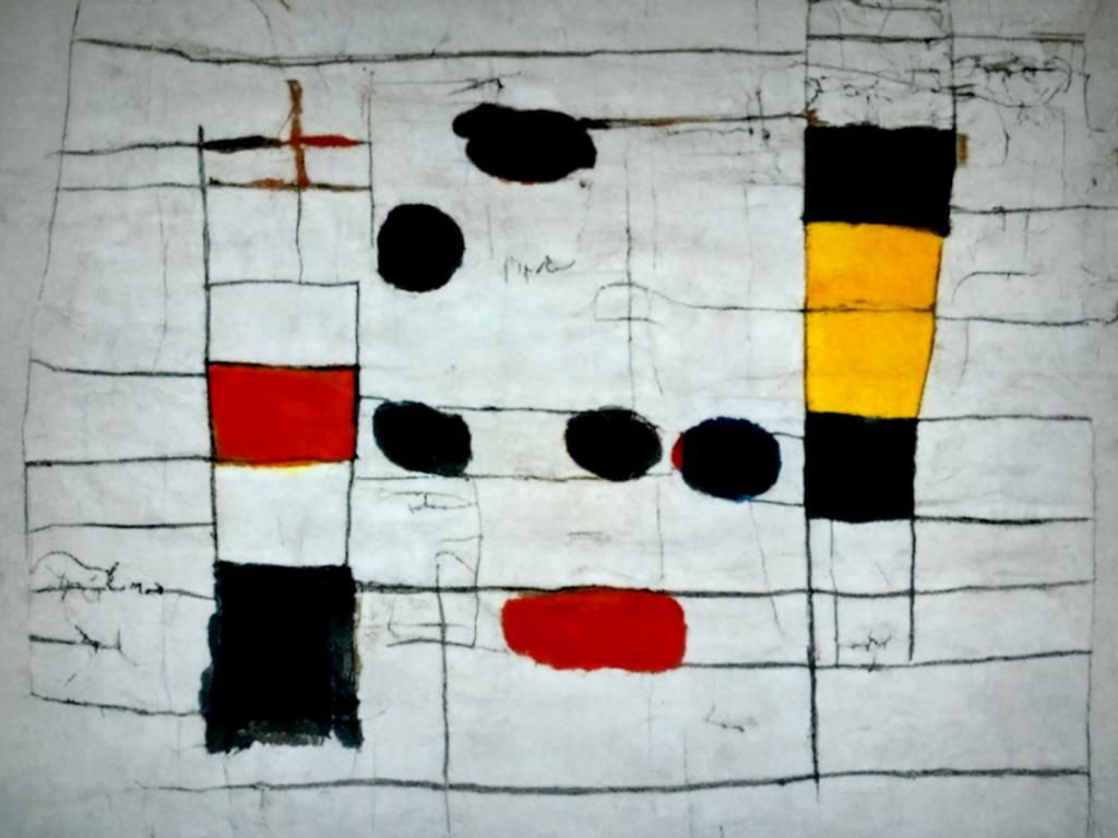 Abstract Geometric Composition in Primary Colors