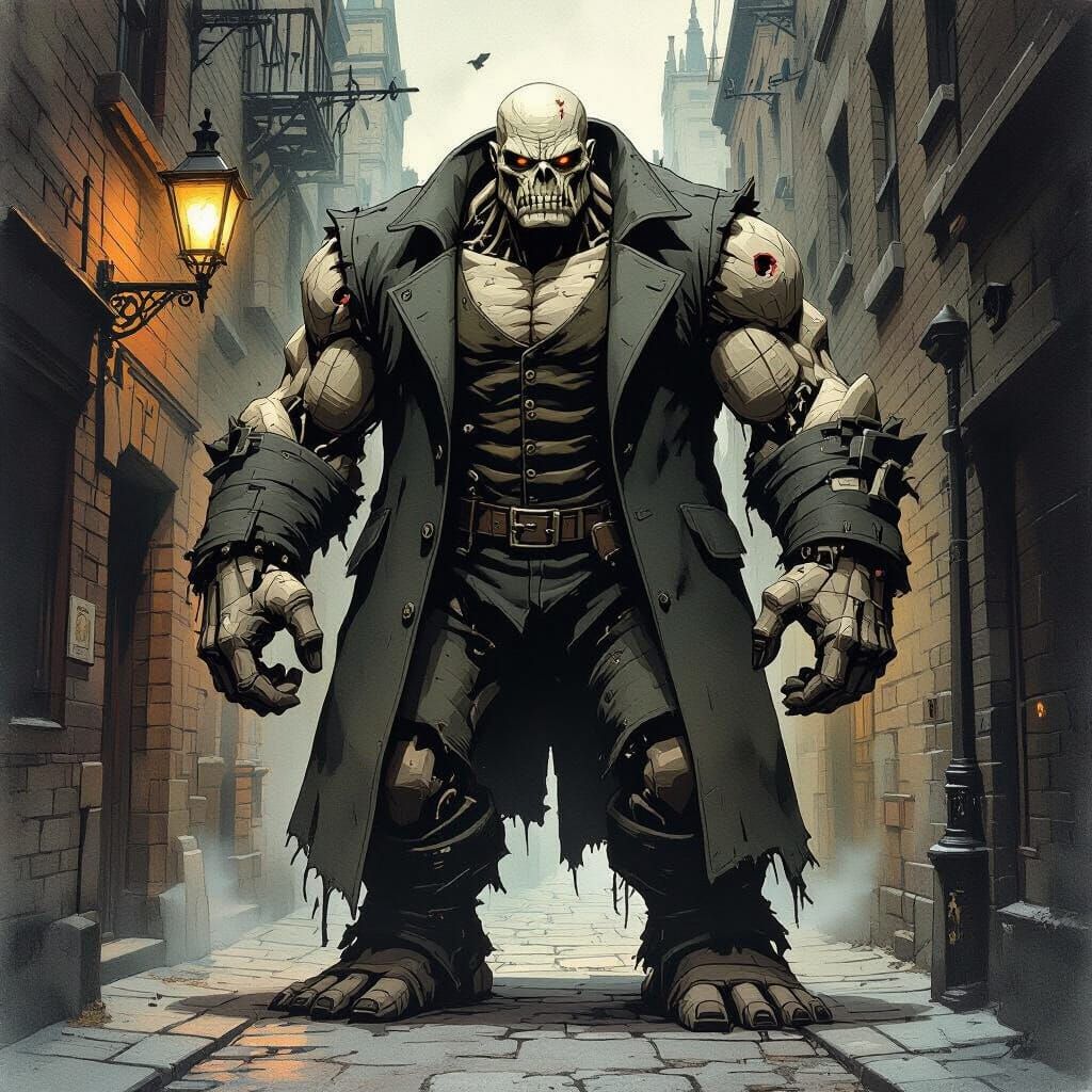 Flesh Golem in Victorian Alleyway