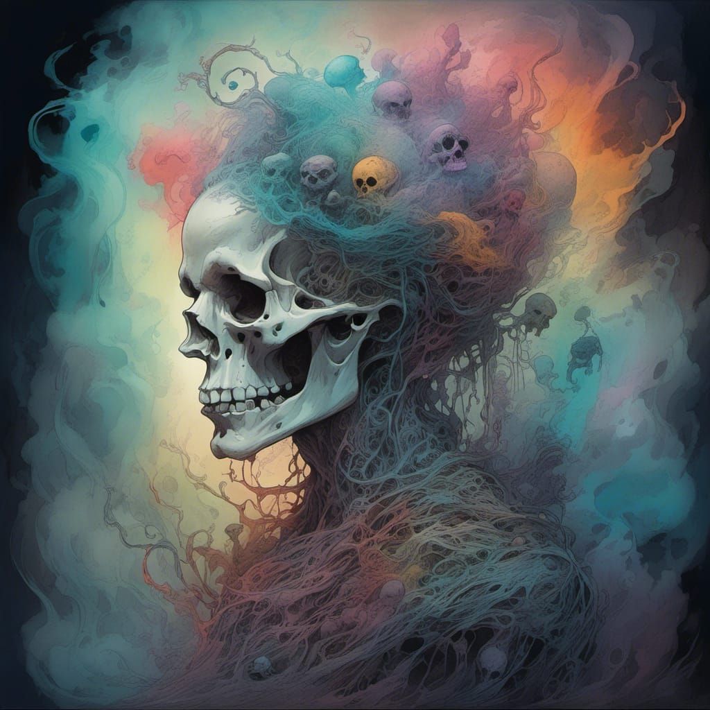 Ethereal Ghostly Figure Emitting Regretful Words