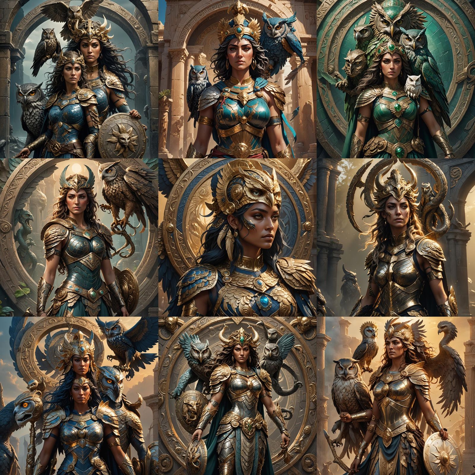 Athena with Aegis and Medusa Shield