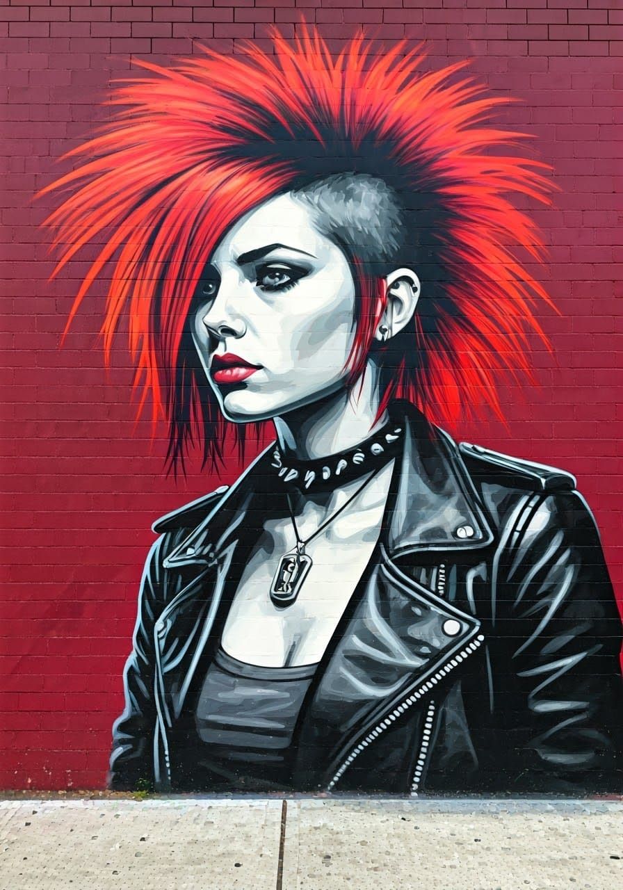 Vibrant Punk Rocker Mural in NYC Street Art Scene