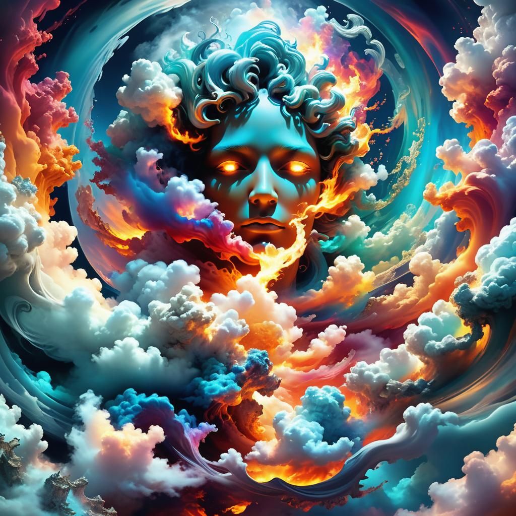 Elemental Being in Surreal 3D Digital Art