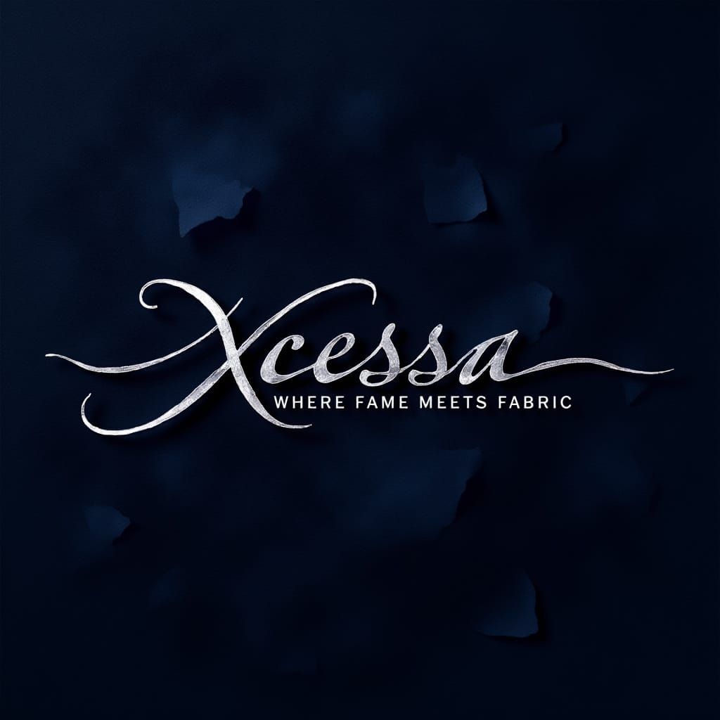 Luxury Fashion Logo in Metallic Silver and Navy Blue