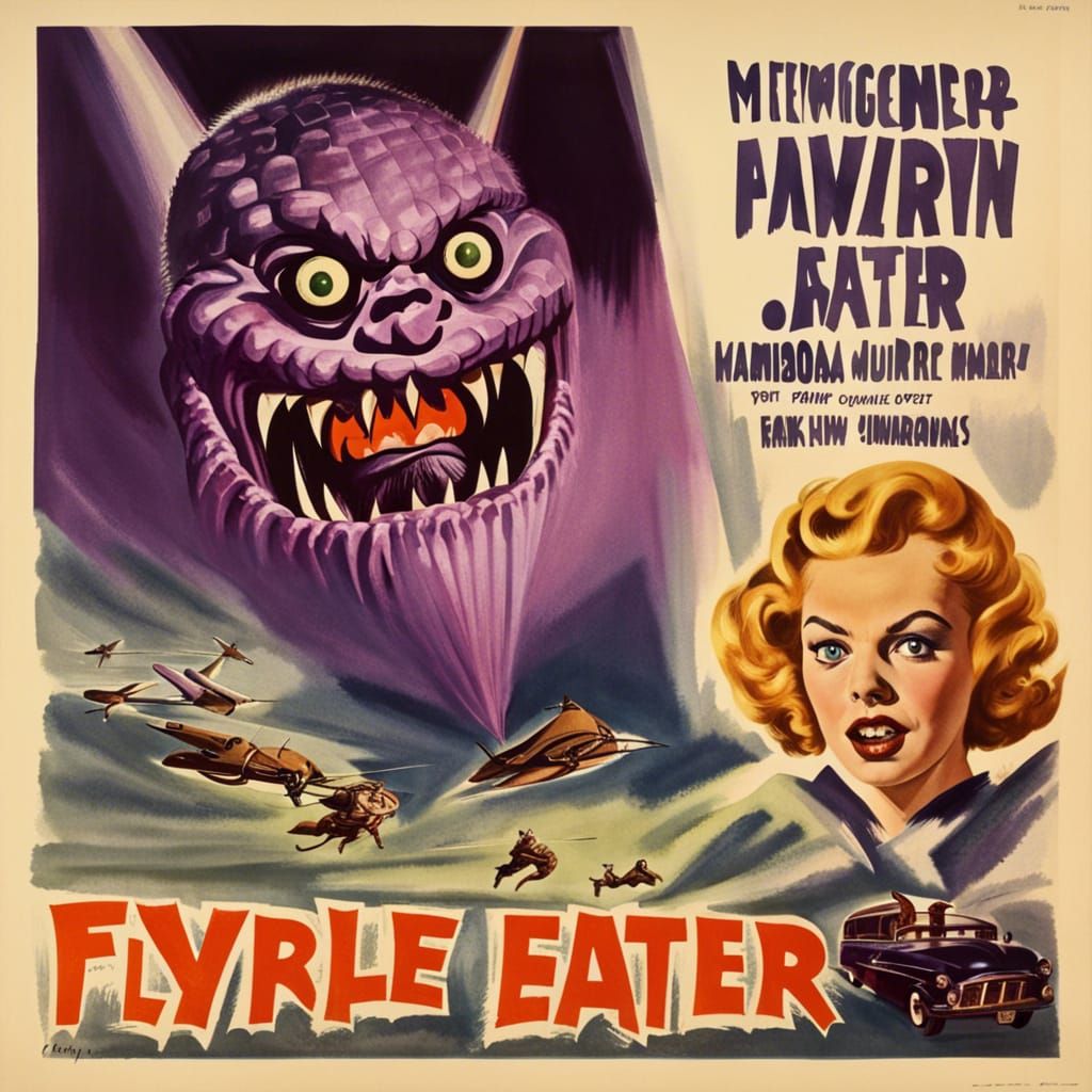 Flying Purple People Eater 1950s Movie Poster